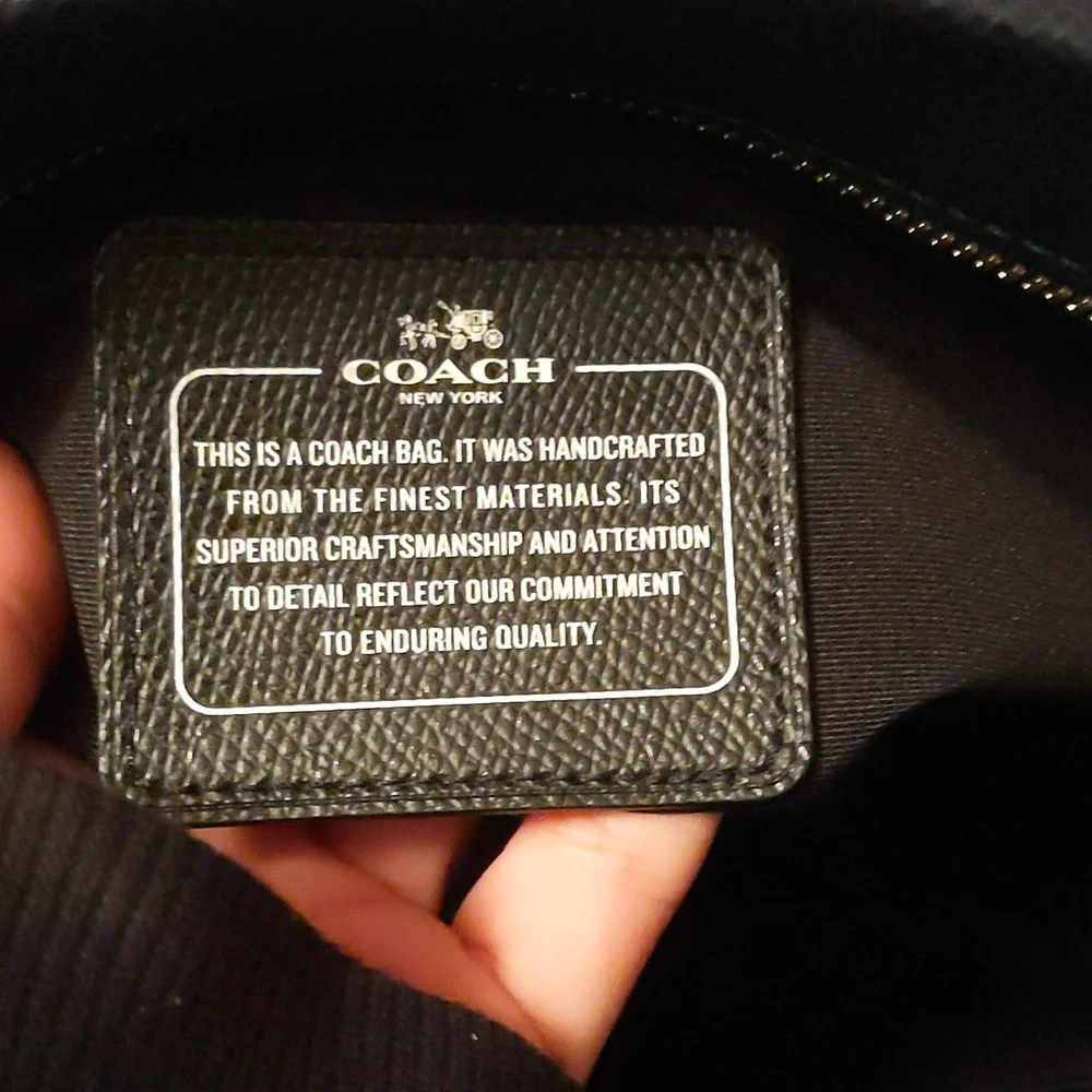 Coach Navy Blue Tote bag with gold hardware - Picture 9 of 13
